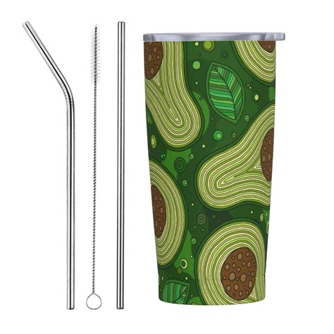 Kll Big Colorful Avocados Stainless Steel Vacuum Insulated Coffee Cup 20 Oz Insulated Travel Mug ...