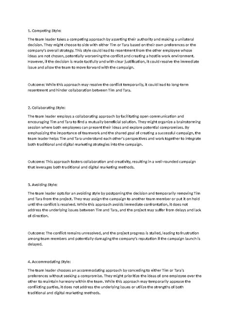 Conflict Management Strategies - Study Guide - Studocu