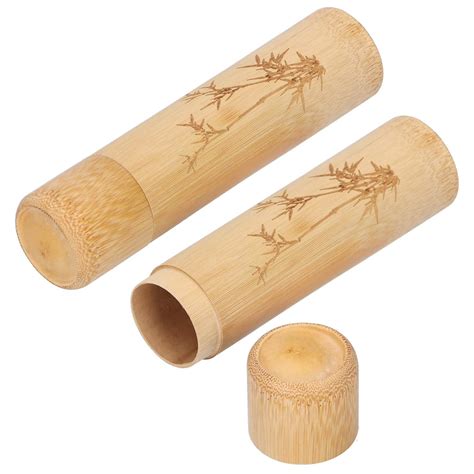 Bamboo Tube Tea Canisters Friendly Portable Bamboo Tube Tea Container ...