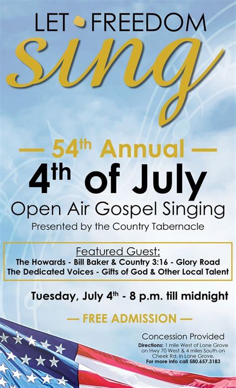 4th of July Open Air Gospel Singing, The Country Tabernacle, Lone Grove ...