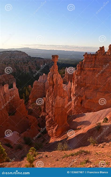 Thor`s Hammer in Bryce Canyon National Park at Sunrise. Stock Image ...