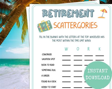 Retirement categories game fun retirement party games retirement party ...