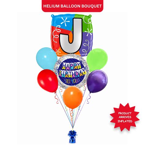 Customizable Alphabet "J" Square Shaped Balloon with Customized Name S ...