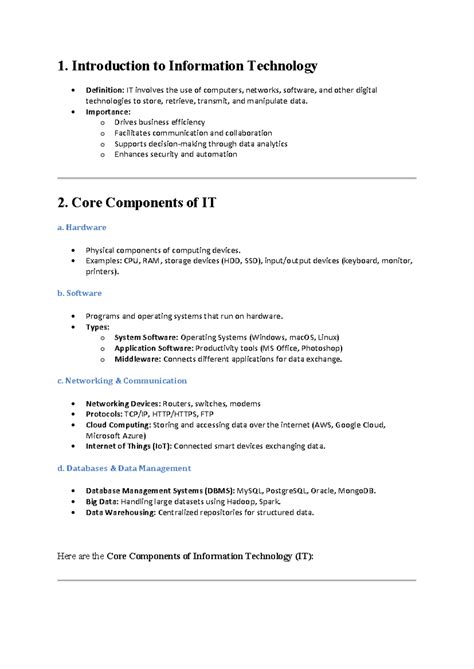 IT 101: Introduction to Information Technology Concepts and Components ...