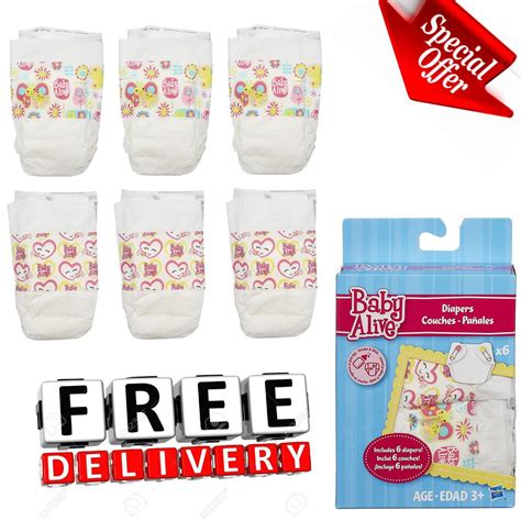 Baby Alive Diapers Pack 6 Spare Super Refill Doll Supplies Accessories ...