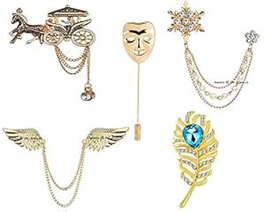 Buy Om Jewells Men'S Indo Fashion Jewellery Combo Set Of 5 Lapel Pin ...