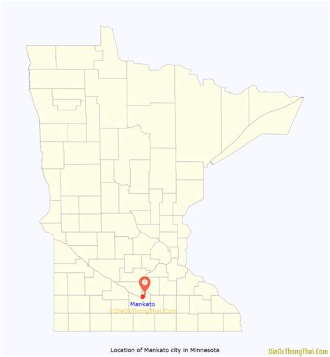 Map of Mankato city, Minnesota