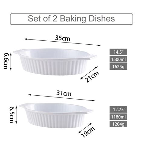 CASAINC White 2-Piece Ceramic Bakeware Set at Lowes.com