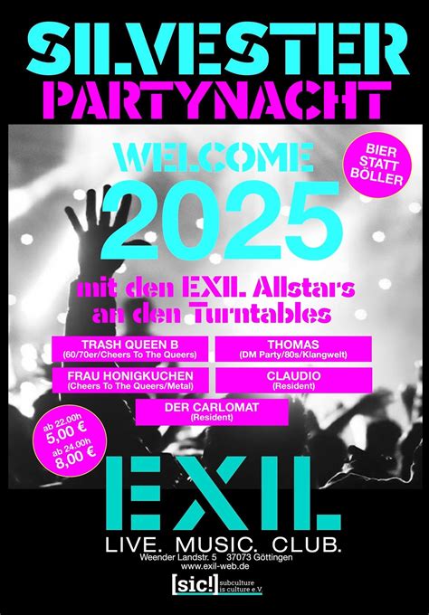 ALLSTARS SILVESTER PARTY Ins neue Jahr mit den EXIL DJs, Weender ...