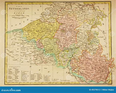 Antique Map of Belgium and Luxembourg Editorial Stock Photo - Image of history, belgium: 49379013