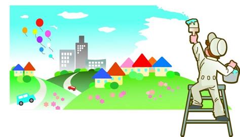 春　家　塗装　 イラスト に対する画像結果