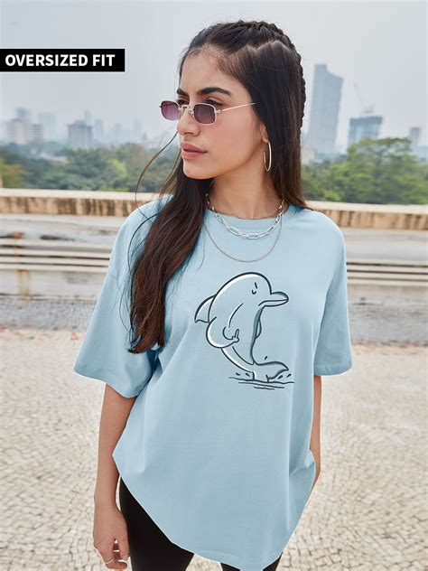 Buy Official Save The Dolphin Women Oversized T-Shirt online at The ...
