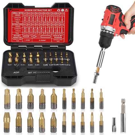 22 Piece Small Damaged Screw Extractor Set,Easily Remove Stripped ...