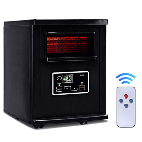 Costway 1500W Electric Portable Infrared Quartz Space Heater Remote ...