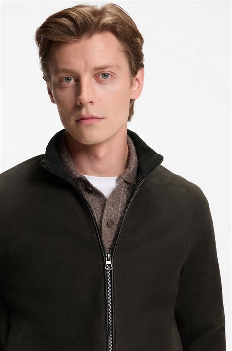 BOSS - BECKHAM x BOSS shearling jacket with two-way zip - Dark Green