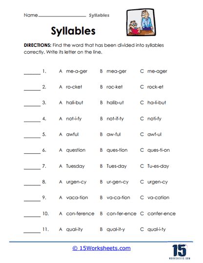 Syllables Worksheet Solved 的图像结果
