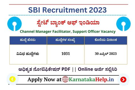 SBI Recruitment 2023 : ವಿವಿಧ ಹುದ್ದೆಗಳಿಗೆ ಅರ್ಜಿ ಆಹ್ವಾನ