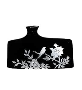 Buy The Art Treasure Vase Lacquer Ware Home Decor Black with Silver ...