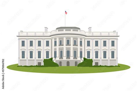 Vector graphics of the South side of the facade isolated in white ...
