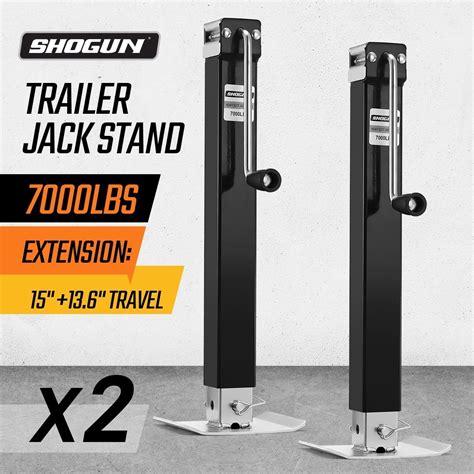 2X Heavy Duty Trailer Jack Stand 3175KG Load Each 135CM Total Height ...