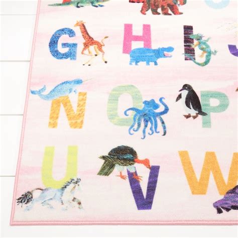 Eric Carle 3 X 5 (ft) Pink Indoor Machine Washable Area Rug 4A-ECEM04 ...