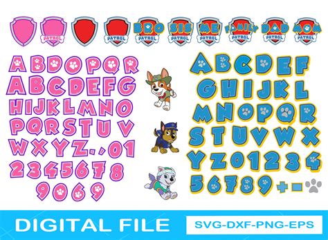 Paw patrol free letter font svg - rolfpreview