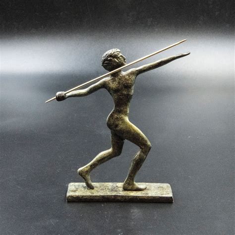 Javelin Thrower Bronze Small Statue, Ancient Greece Olympic Games ...
