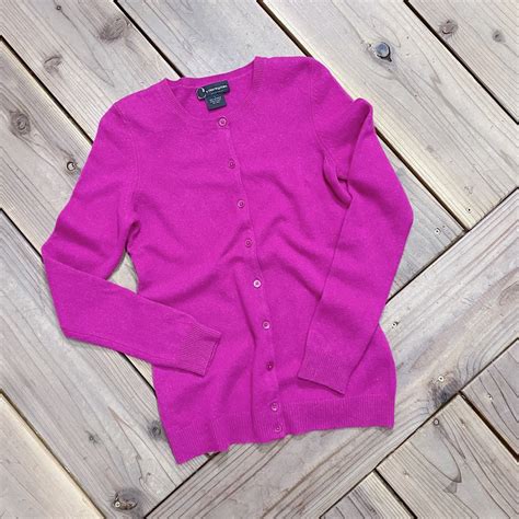 magenta cashmere knit cardigan | LEMON