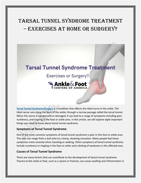 PPT - Tarsal Tunnel Syndrome Treatment PowerPoint Presentation, free download - ID:12321800 - tarsal tunnel syndrome treatments