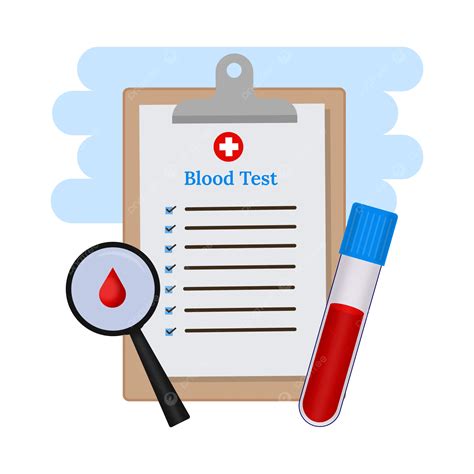 Blood Test Report With Magnifying Glass Vector Illustration, Medical ...