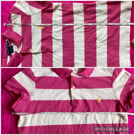 Y2K Pink and White Striped Ralph Lauren Polo • Pink... - Depop