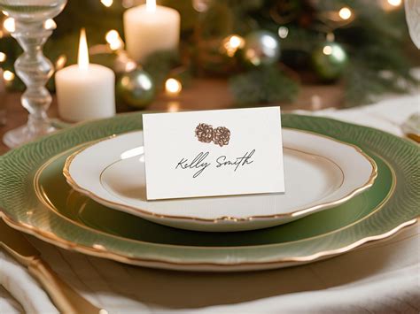 Christmas Place Card Template, Printable Christmas Place Card, Editable ...