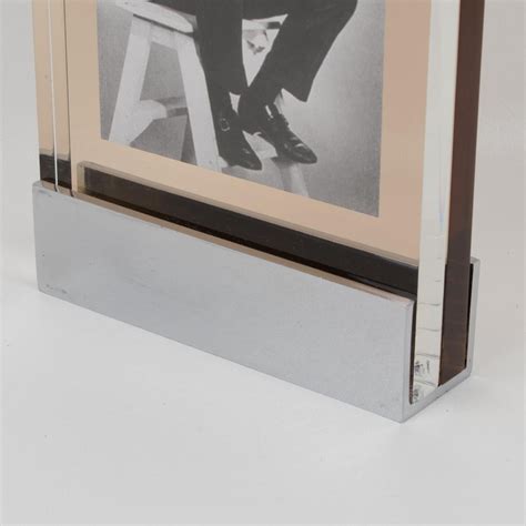 Industrial Machine Age Chrome and Lucite Picture Frame, France 1960s ...