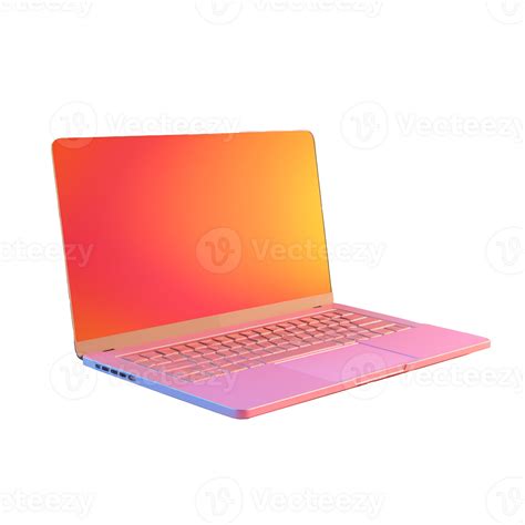 laptop in 3D style trending color palette with 23886724 PNG