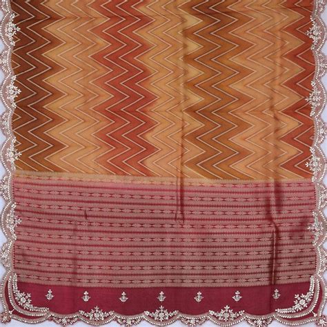 Brown Ombre Organza Saree With Gota Patti Embroidery – Singhania's