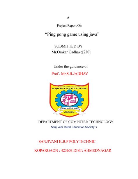 Operating system - A Project Report On “Ping pong game using java ...