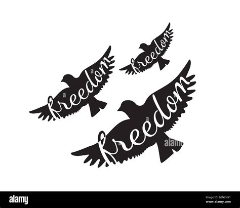 Flying birds silhouettes, synonym of freedom, vector. Flying birds ...