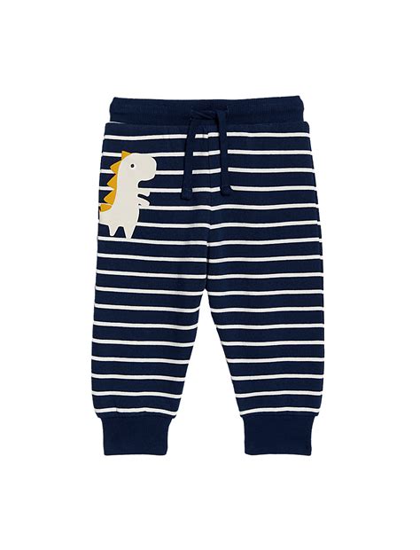 Buy Cotton Rich Striped Dinosaur Joggers (0-3 Yrs) at Marks & Spencer
