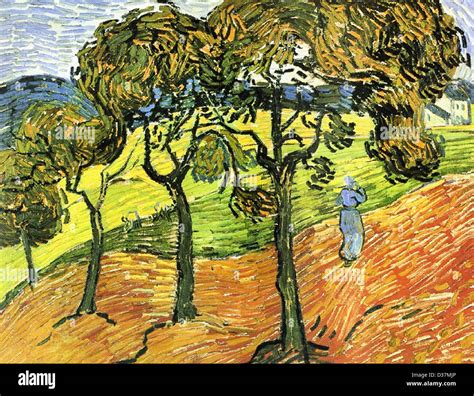 Vincent van Gogh, Landscape with Trees and Figures. 1889. Post ...
