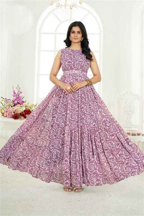 Ctz Padmamalini Georgette Crepe Fancy Gown Collection