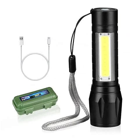 Electric Pocket Torch | Rechargeable Plastic with Hanging Rope, Easy to ...