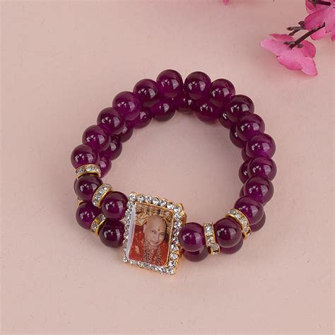 Buy Jai Guruji Swaroop: Purple Round Pearl Bracelet | Satvisktore.in ...