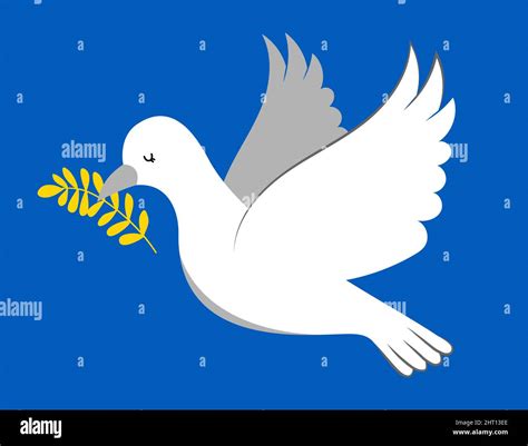 Dove for world peace. Russian and Ukrainian conflict Stock Vector Image ...
