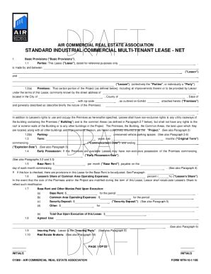Air Commercial Real Estate Blank Form Rmtn 0 8 03e - Fill and Sign ...