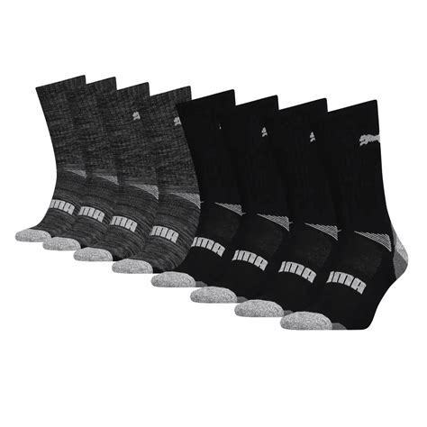 PUMA Men's Crew Sock 8-pair, Black & Dark Gray 男裝中筒襪 黑色 深灰色 (8對裝) - 必買站 ...