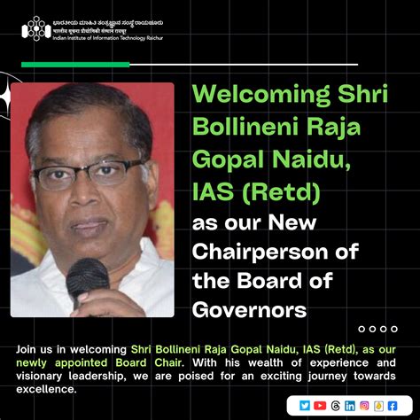Welcoming Shri Bollineni Raja Gopal Naidu, IAS(Retd) as our New ...