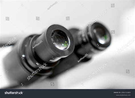 Modern Binocular Microscope Ocular Eyepiece High Stock Photo 2591722863 ...