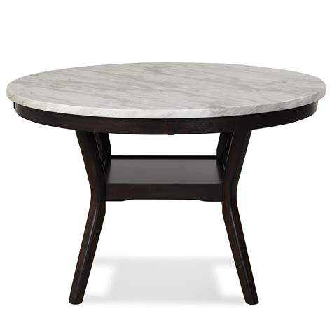 New Classic Furniture Celeste Faux Marble Round Dining Table, 48-Inch ...