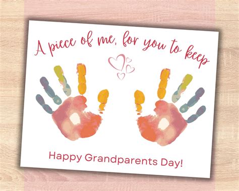 Grandparents Day Handprint Craft Keepsake, Baby's Hand Print Memories ...