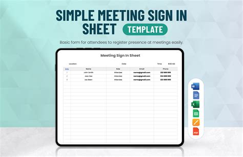 Meeting Sign In Sheet Template - Templates.maexproit.com